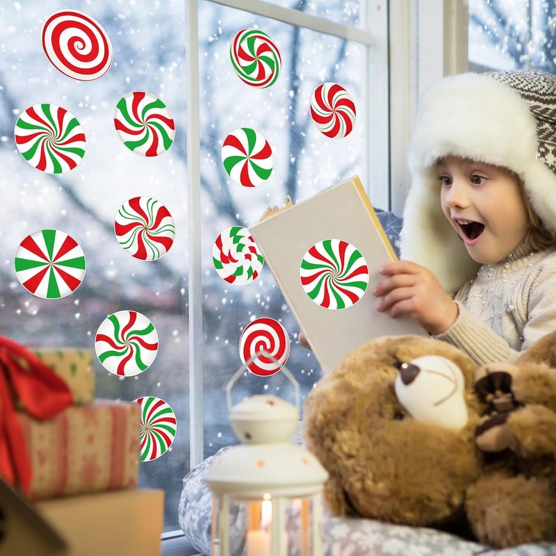 TREWAVE Winter Christmas Peppermint Candy Cutouts Christmas Bulletin Board Decorations Classroom Winter Holiday Cut-Outs Home School Bulletin Board Stickers for Wall Window - Image 5